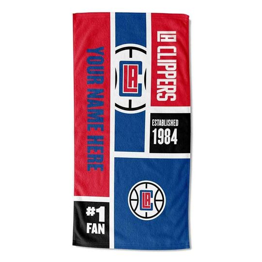 Discover Los Angeles Clippers Beach Towel: Personalized NBA Colorblock Fan Gift