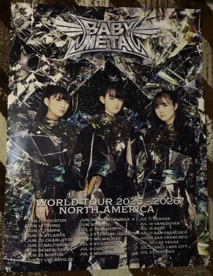 Babymetal RARE 2025 - 2026 Tour Poster