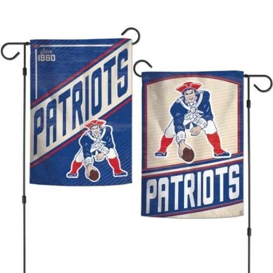 NEW ENGLAND PATRIOTS VINTAGE STYLE DOUBLE SIDED GARDEN FLAG 12"X18" YARD BANNER