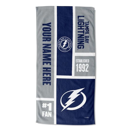 Discover Tampa Bay Lightning Personalized Beach Towel  NHL Colorblock  Custom Name, Soft Fan Gift