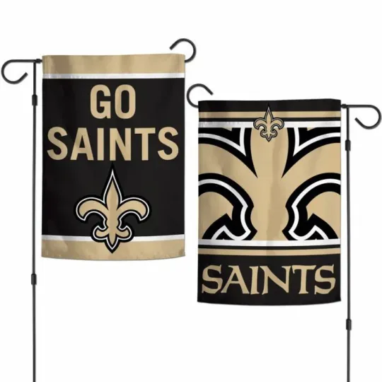 NEW ORLEANS SAINTS DOUBLE SIDED GARDEN FLAG 12"X18" YARD BANNER football
