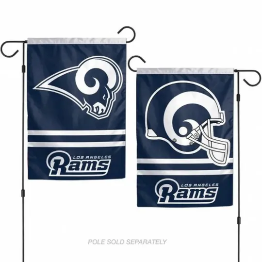 Discover Los Angeles Rams Flag 12x18 Garden Style 2 Sided