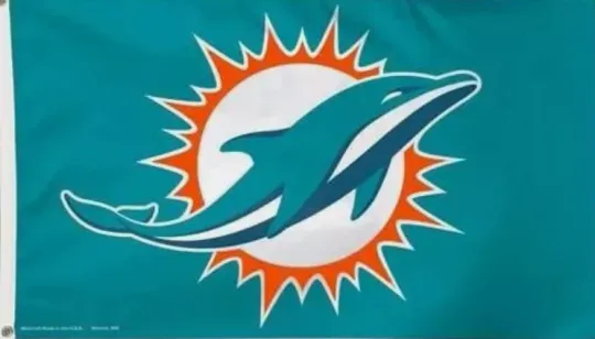 Miami Dolphins 3x5 Ft Flag Banner Two Double Sided Same Image football Fan Gift
