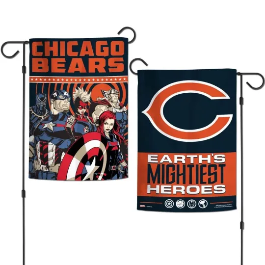 Wincraft Garden Flag football Chicago Bears x Marvel Avengers 12.5"x18"