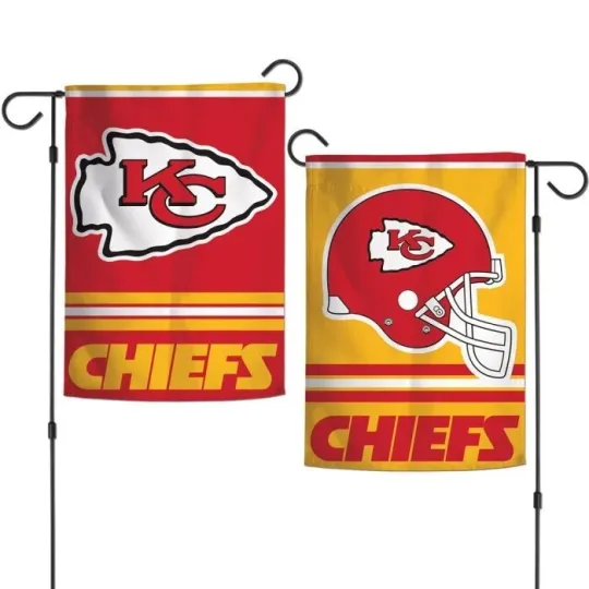 Discover KANSAS CITY CHIEFS 2 SIDED GARDEN FLAG 12"X18" YARD BANNER football