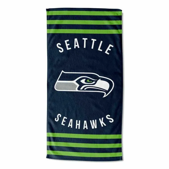 Discover football Seattle Seahawk Stripes Beach Towel
