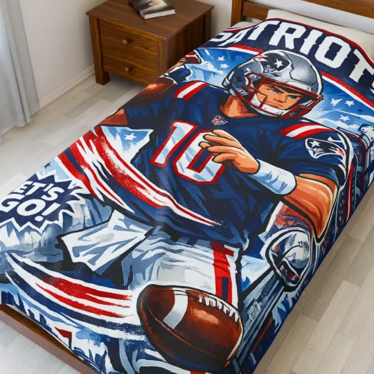 Discover Drake Maye Football Velveteen Plush Blanket – Let's Go! Fan Throw