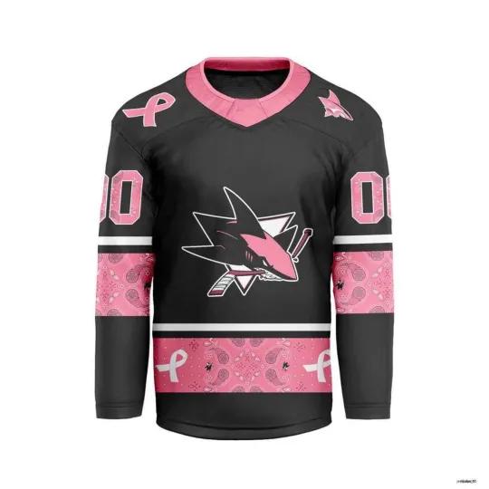 Personalized San Jose Sharks Hockey Shirt Fight Breast Cancer