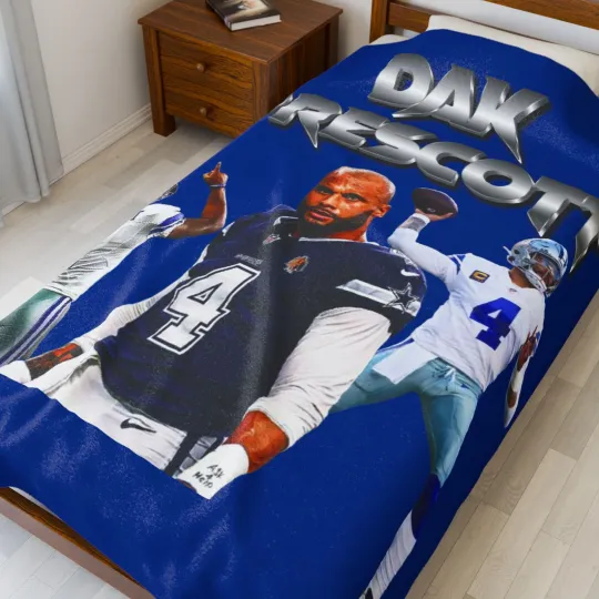 Discover Blue Queen Dak Prescott Velveteen Plush Blanket