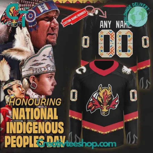 Discover Custom Calgary Flames x National Indigenous Peoples Day Hockey Jersey