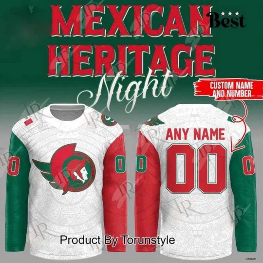 Discover Personalized Ottawa Senators Mexican Heritage Night Hockey Shirt
