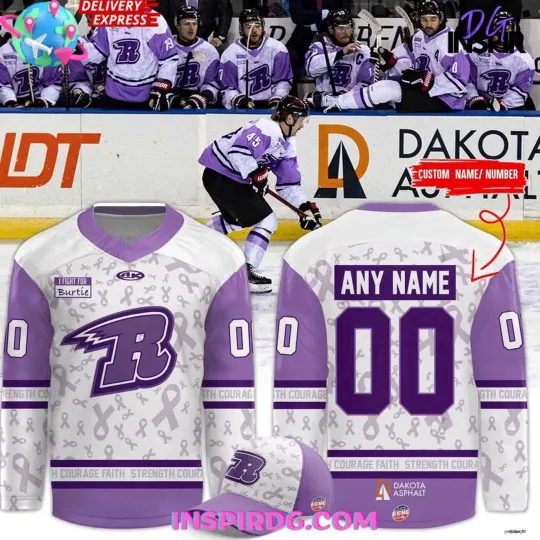 Discover Personalize Rapid City Rush Fights Cancer Hockey Jersey