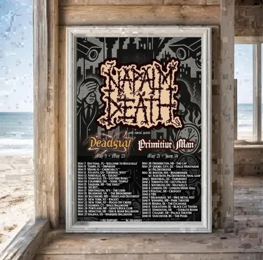 Discover Napalm Death Summer Tour 2026 Poster