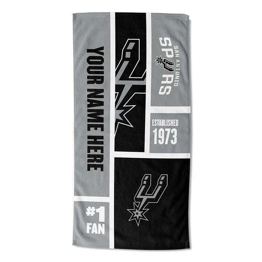 Discover San Antonio Spurs Beach Towel: Personalized NBA Colorblock Fan Gift