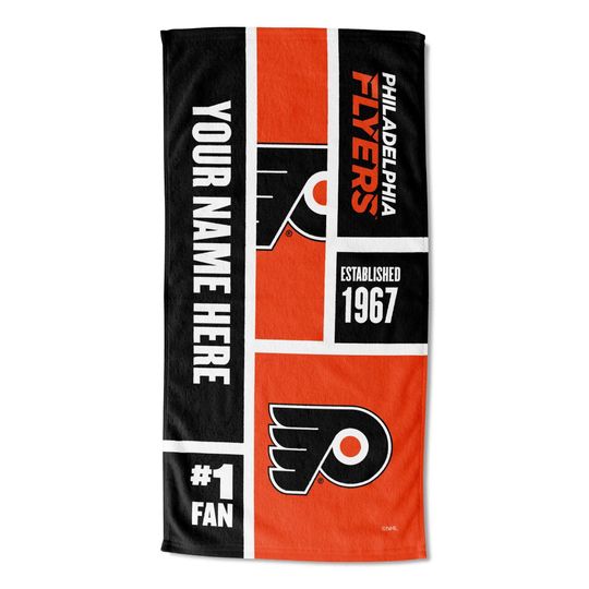 Discover Philadelphia Flyers Personalized Beach Towel  NHL Colorblock  Custom Name, Soft Fan Gift