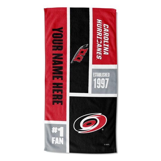 Discover Carolina Hurricanes Personalized Beach Towel  NHL Colorblock  Custom Name, Soft Fan Gift