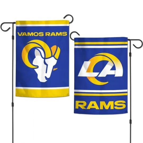Discover LOS ANGELES RAMS 2 SIDED RETRO GARDEN FLAG 12"X18" YARD BANNER football