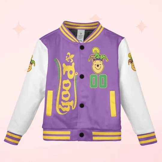 Discover Custom Pooh Bear Mardi Gras Fat Tuesday Parade Winnie The Pooh Baseball Jacket