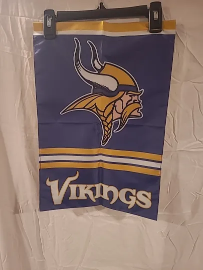 Minnesota Vikings 2 Sided Double Garden Flag Outdoor Window Banner 12 x18 New