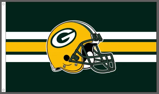 Green Bay Packers football Football Helmet 3x5 Ft Flag Mancave Banner Decor