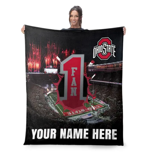 Personalized College Football Team Spirit Flannel Throw Blanket Soft