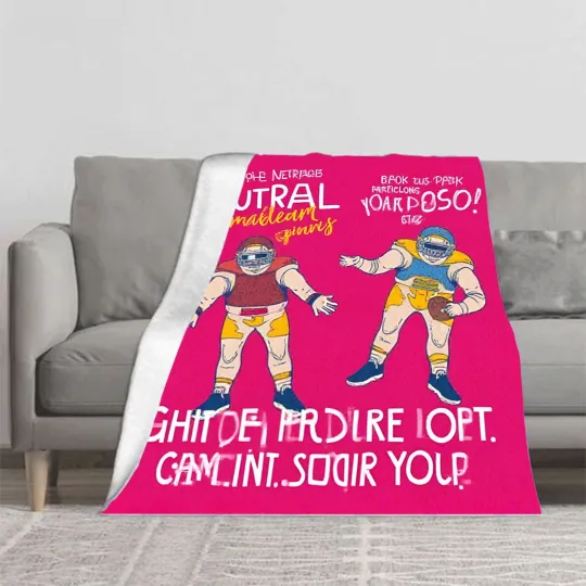 Discover Durable Soft & Warm Flannel Blanket - Cozy Cartoon Football Design