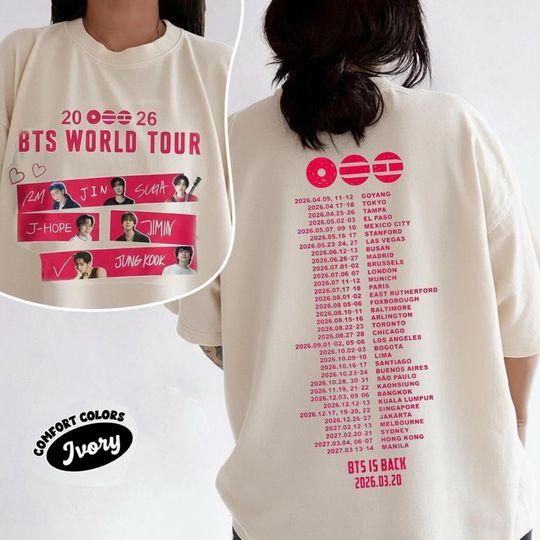 Discover BTS 2026 World Tour T-Shirt, Bangtan Kpop Fan Gift