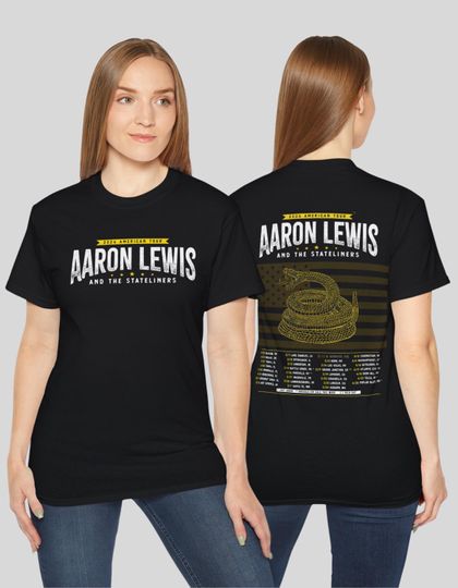 Discover Unisex Aaron Lewis Tour T-Shirt | Coiled Snake American Flag Band Tee - Sweatshirt Aaron Lewis, Hoodie Aaron Lewis 2026 tour