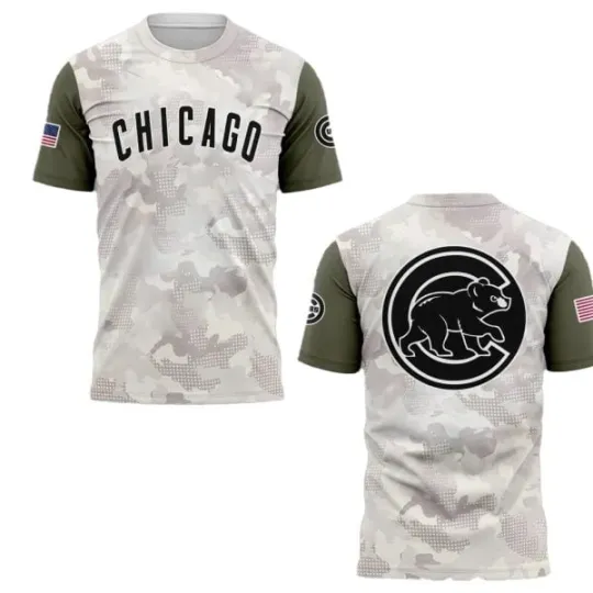 2025 Chicago Cubs Armed Forces Day 3D T-Shirt Unisex