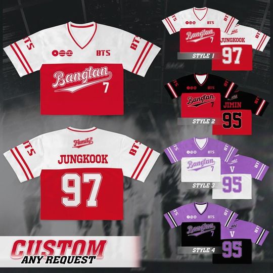 Discover Personalized Army BangTan Crop Jersey, Fan Girls Gift Tee, Music Lover Tour 2026