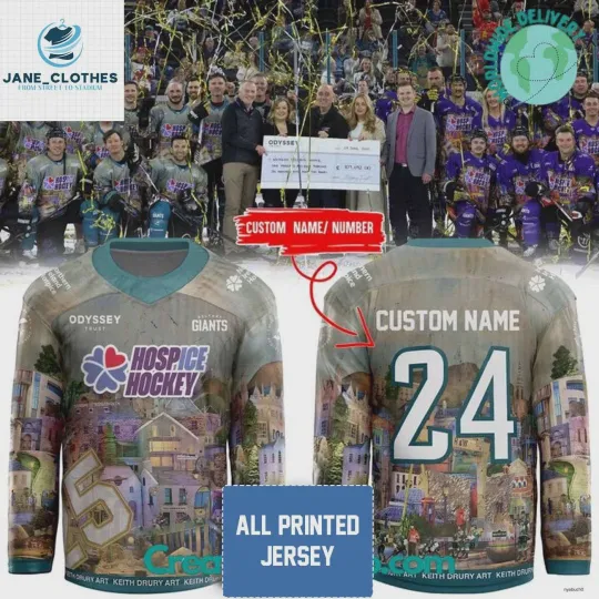 Discover Personalized Belfast Giants x Northern Ireland Children’s Hospice Hockey Shirt 1