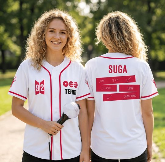 Custom BTS Baseball Jersey for Fans, Personalized 2026 Tour Comback Style for Teen Girls Women