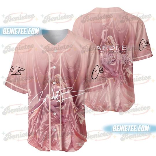 Discover Cardi B Tour Baseball Jersey, Little Miss Drama Tour 2026 Jersey, Cardi B Fan Gift, Aesthetic Rap Music Tee