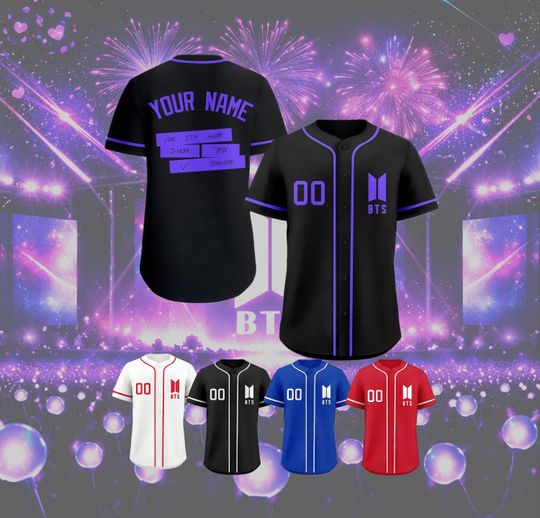 Custom Baseball Jersey,Personalized Team Name Number, BTS Tour Idol shirt ForTeen Girl Women Baseball Kpop , World Tour 2026 2027 Jersey