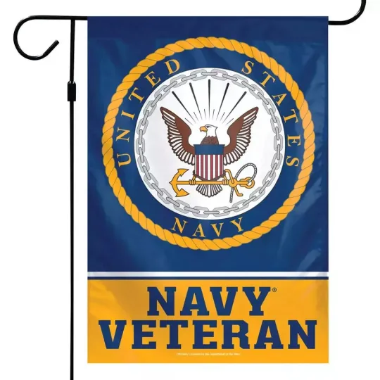 Discover US Military Navy Veteran Double Sided Garden Flag with Pole