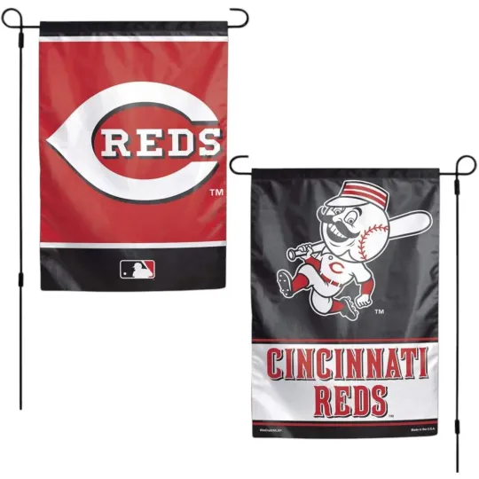 Discover Cincinnati Baseball Garden Style Double Sided Flag