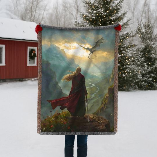 Discover Throne of Glass Woven Blanket, TOG Merch Sarah J Maas Gift, Fantasy Bookish Wall Tapestry, Cozy Reading Throw