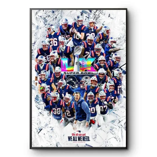Discover New England Patriots Straights To Super Bowl LX 2025-26 We All We Got Poster