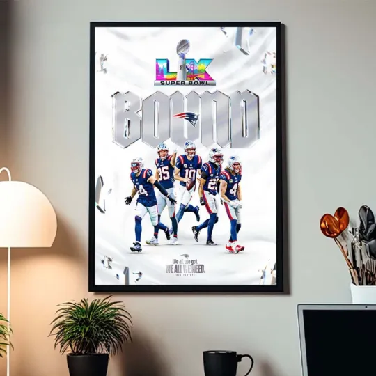 Discover Congrats Patriot 2026 Super Bowl LX Bound Home Decor Poster Canvas