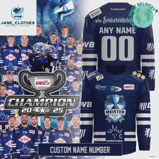 Discover Personalized Dresdner Eislowen DEL-Meistertitel Hockey Jersey