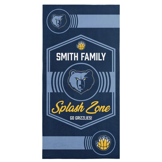 Discover Memphis Grizzlies Personalized Beach Towel: NBA Dominion Style Fan Gift