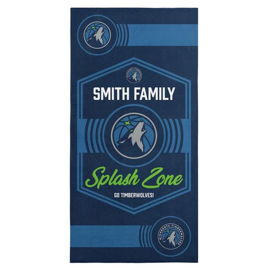 Discover Minnesota Timberwolves Personalized Beach Towel: NBA Dominion Fan Gift