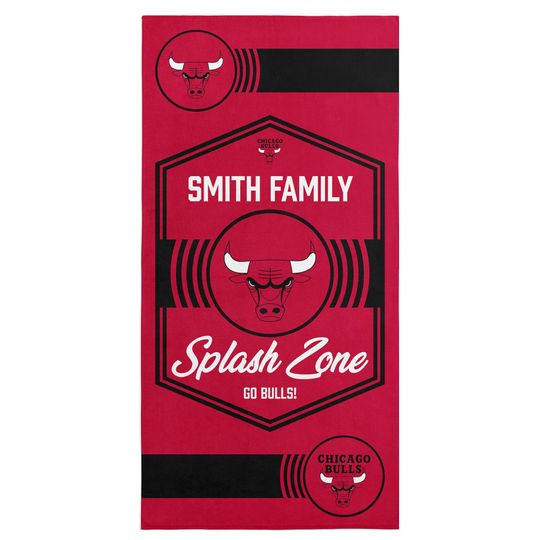 Chicago Bulls Beach Towel: Personalized NBA Dominion Style Fan Gift