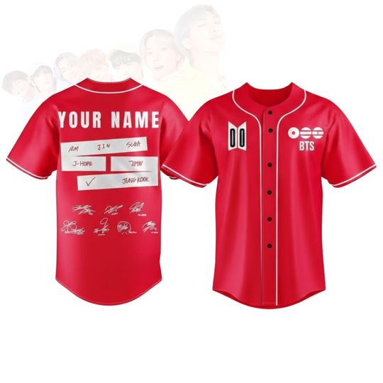 Discover Custom Kpop Comeback Bangtan Baseball Jersey, B.T.S Inspired Baseball Jersey For Fan Baseball Kpop Jersey, World Tour 2026 2027 Jersey