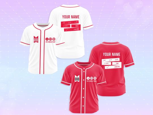 Custom BTS Baseball Jersey For Teen Girl Women Baseball Kpop Fan, Personalized K-Pop Album Inspired Fan Gift Tee,Baseball Jersey