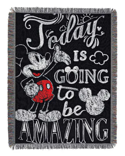 Discover Disney's Mickey Mouse, "Amazing Day" Woven Tapestry Throw Blanket, 48" x 60",