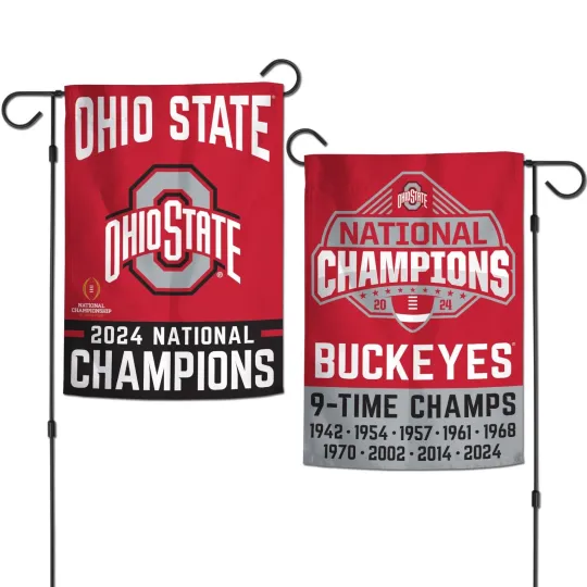 Discover OHIO STATE BUCKEYES 2024 NATIONAL CHAMPS 2 SIDED GARDEN FLAG
