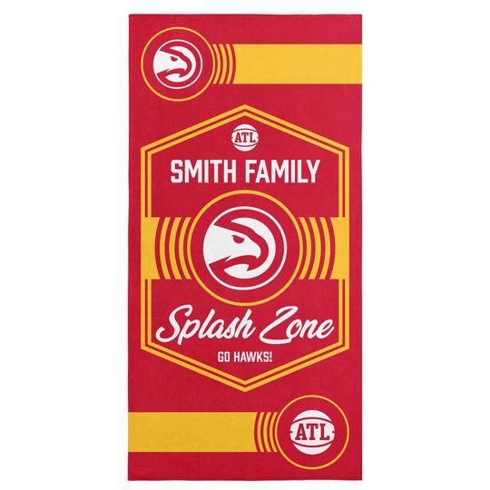 Discover Atlanta Hawks Beach Towel: NBA Dominion Style, Personalized Fan Gift
