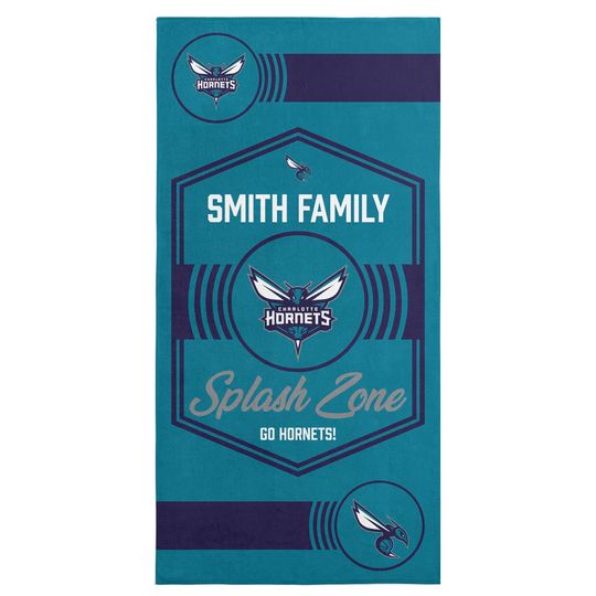 Discover Charlotte Hornets Beach Towel: NBA Jersey Style, Personalized Fan Gift