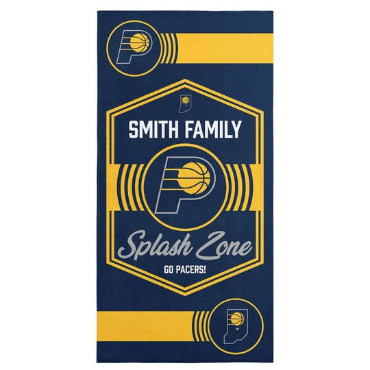 Discover Indiana Pacers Personalized Beach Towel: NBA Dominion Style Fan Gift